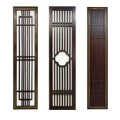 中式 电视背景墙镂空雕花轻奢实木烤漆木雕格栅花格玄关屏风隔断