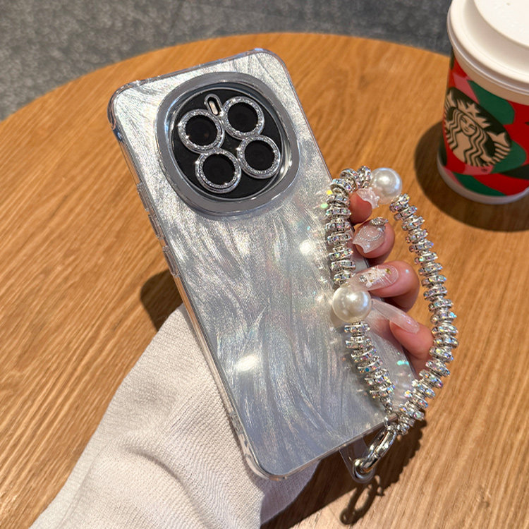 thumbnail for Compatible with Honor Magic 7 Pro phone case, gradient feather yarn texture Magic 8 women's premium Magic 5 wristband, fashionable Magic 6 Pro full coverage shockproof Honor comes with a flashy pink lens film
