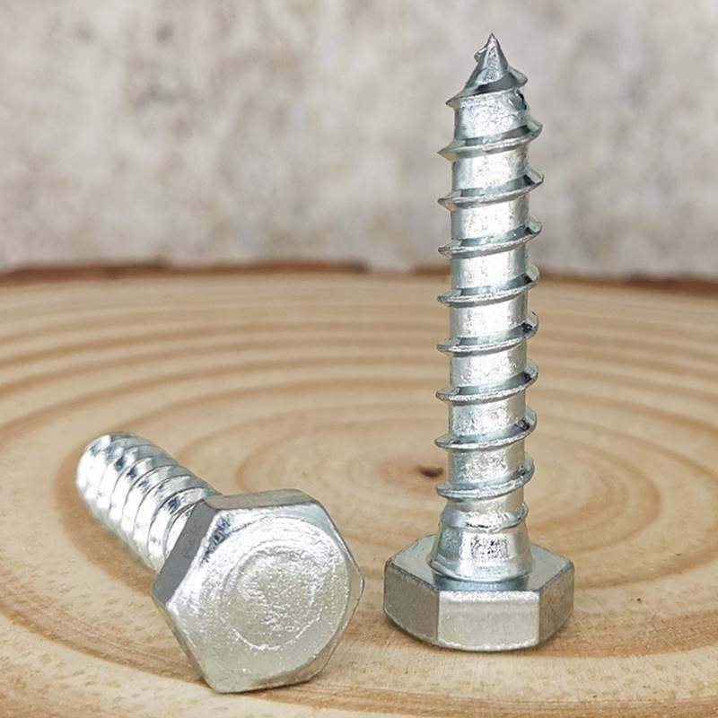 镀锌外六角木螺丝木方托盘粗牙自攻丝din517木螺钉m6m8m10m12加长