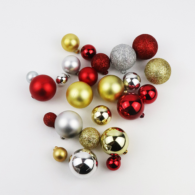 圣诞节创意挂件多款式混色塑料圣诞球50pcs随机袋装圣诞树装饰球