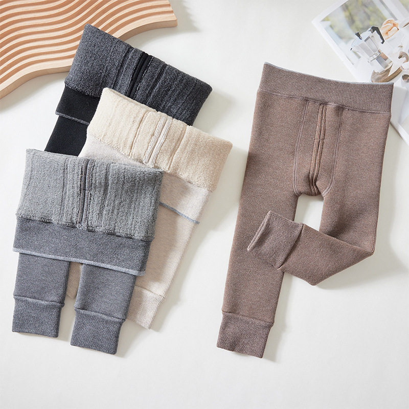 羊羔毛婴幼儿一体裤加绒加厚九分裤男童女童宝宝连裤袜打底裤