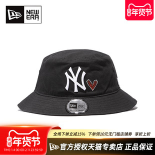 New Era官方授权正品纽亦华情侣爱心系列MLB潮流大檐渔夫帽盆帽