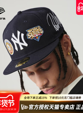 New Era纽亦华MLB男女款刺绣5950弯檐硬顶休闲全封棒球帽13529389