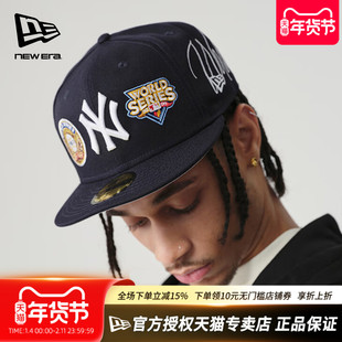 New Era纽亦华MLB男女款刺绣5950弯檐硬顶休闲全封棒球帽13529389