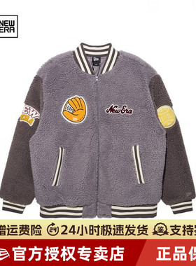 NewEra纽亦华秋冬男女款夹棉保暖潮仿羊羔绒厚棒球衫外套13488914