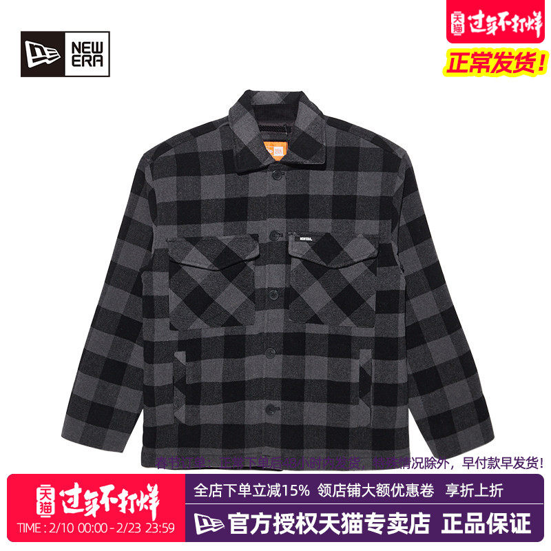 NewEra纽亦华秋冬男女款格子加厚保暖夹棉衬衫棉服外套13338554