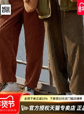 NewEra纽亦华秋冬男女灯芯绒保暖休闲潮流宽松阔腿裤长裤13350791