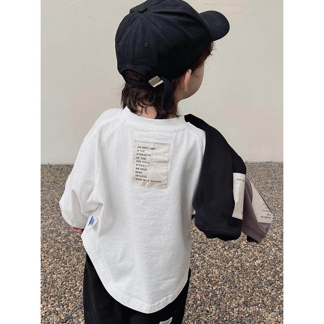 男童t恤长袖纯棉春装潮 儿童白色打底衫宝宝内搭上衣男小童春秋款