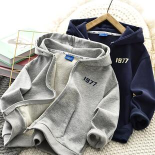 男童卫衣外套春秋季纯棉潮帅气时髦2025新款儿童休闲运动夹克上衣