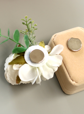 手腕花珍珠链胸花吸铁石胸针强力磁扣磁铁透明礼品盒红色包装盒子