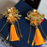 Невеста и невеста на свадьбе, цветок груди, набор китайских красных и синих свадебных свадеб Полный набор шоу, костюмы Su Longfeng Blacket Flacket
