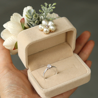 婚礼交换戒指盒创意森系红色复古求婚新郎新娘结婚对戒盒首饰盒子