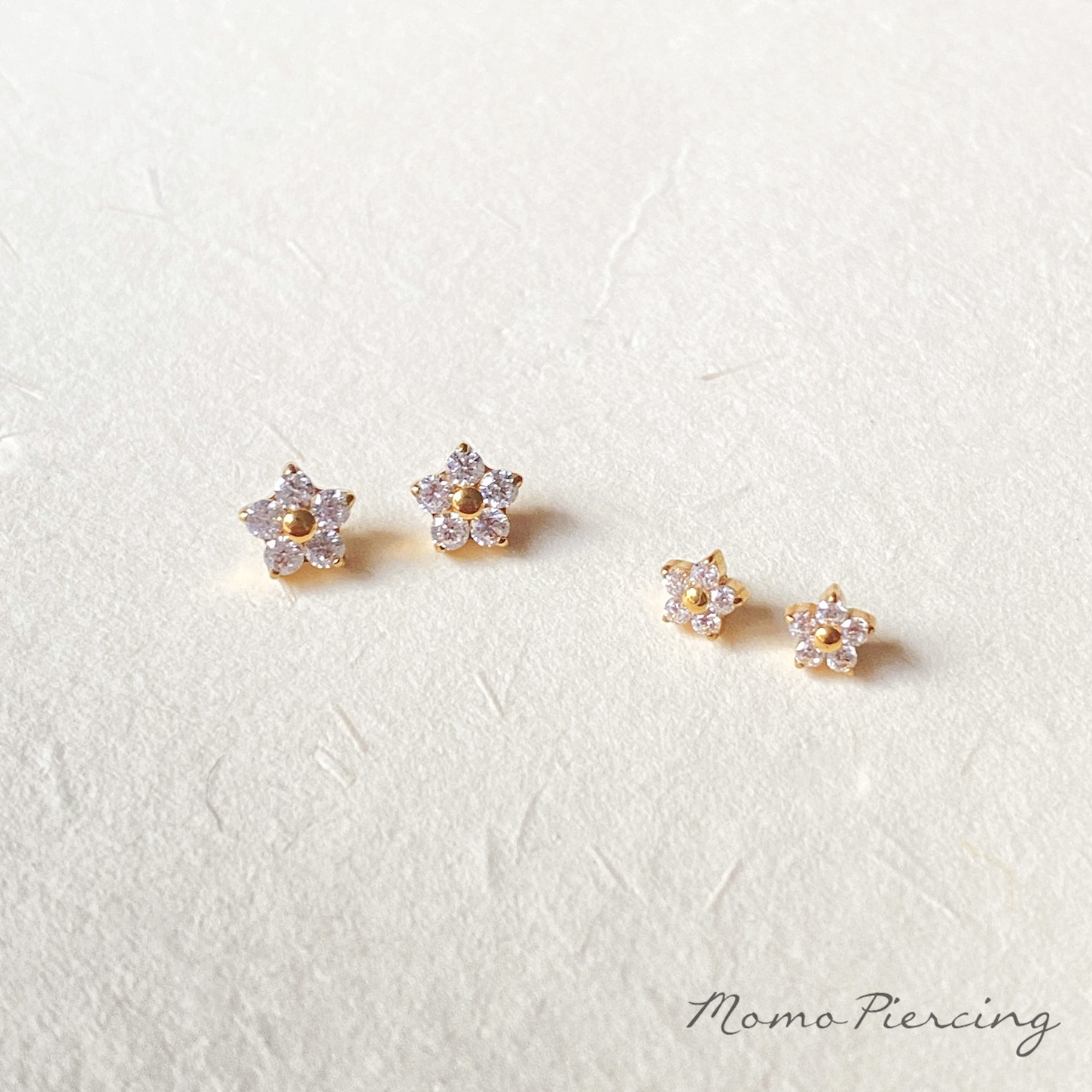 沫沫穿刺 迷你小花F136镀金钛合金耳钉内螺旋0.9耳骨耳蜗钉防过敏