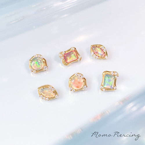 沫沫穿刺 “海洋之眼”澳宝钛合金耳骨钉内螺旋镶钻耳蜗钉防过敏