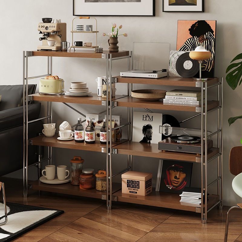 日式置物架书架落地客厅多层收纳层架子厨房阳台收纳柜小货架展示