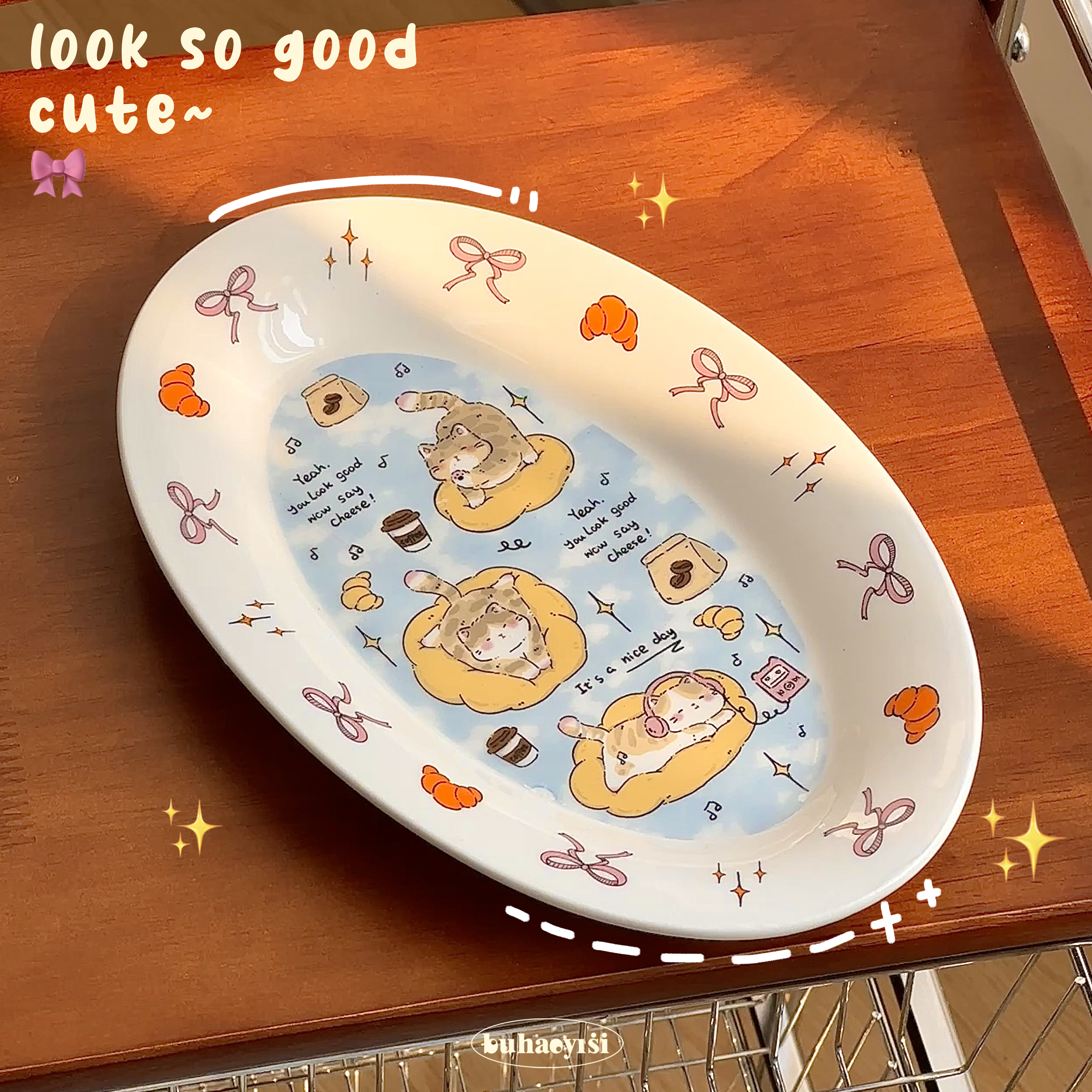 可爱高颜值猫咪盘子送人礼物餐盘