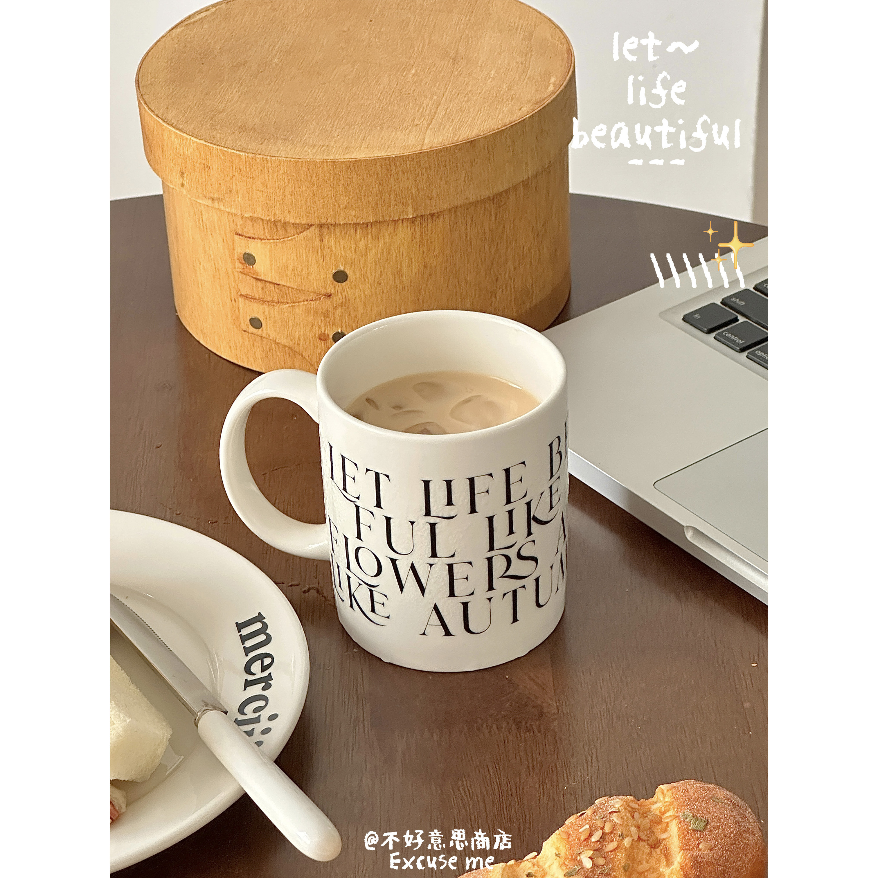 罗马风～字母英文复古陶瓷杯