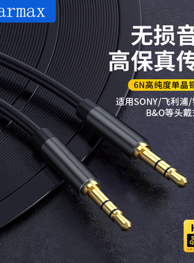 适用SONY MDR-1A XM3 XM4 XM5 SHP9500头戴蓝牙耳机车载AUX音频线