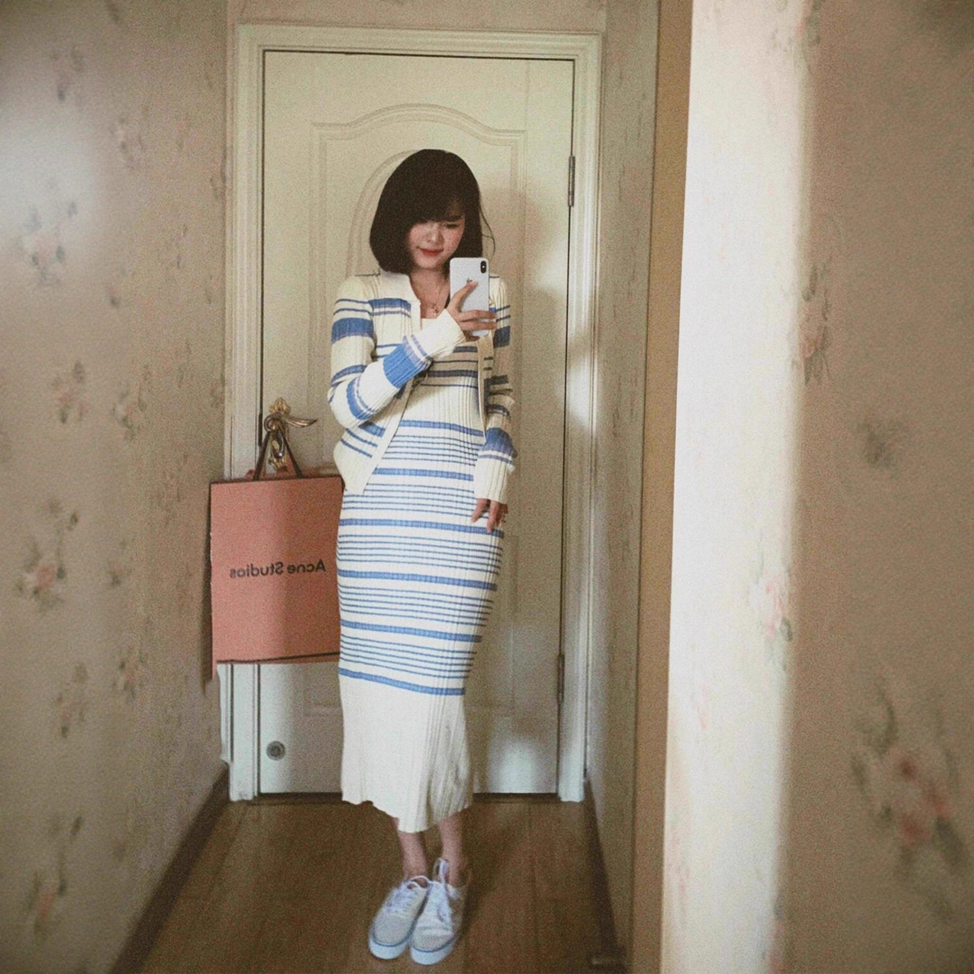 韩系高级感富家千金miu系穿搭御姐轻熟针织套装秋冬度假连衣裙子