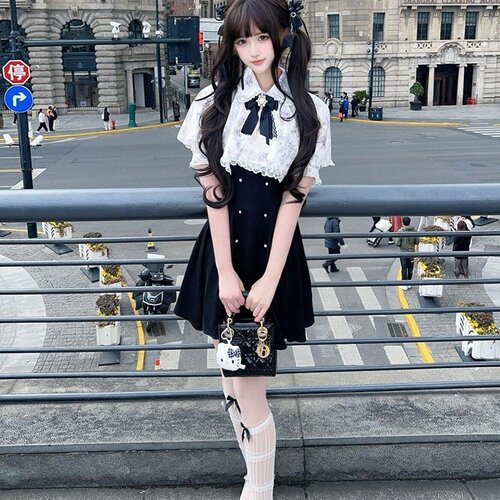 日系Rojita千金既视感量产型设计感气质斗篷连衣裙女夏季