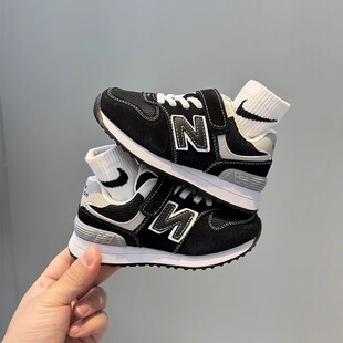 官网nb574童鞋儿童运动鞋春季网面女童老爹鞋透气男童鞋子跑步鞋