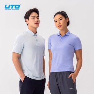 运动T恤女跑步健身吸湿透气排汗上衣 男短袖 UTO悠途速干polo衫 新款