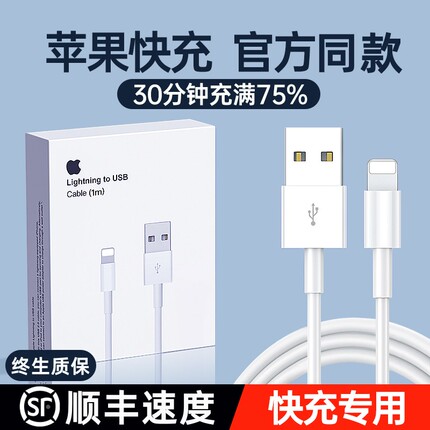 适用iPhone14数据线苹果13快充11pro手机12充电器8p加长7plus正品6s头usb套装Xr平板iPad冲电2米快速闪充max