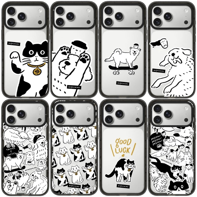 咖啡猫狗iphone17promax手机壳防摔磁吸亚克力magsafe镜面保护套适用于苹果16pro/15/14可爱创意个性高级