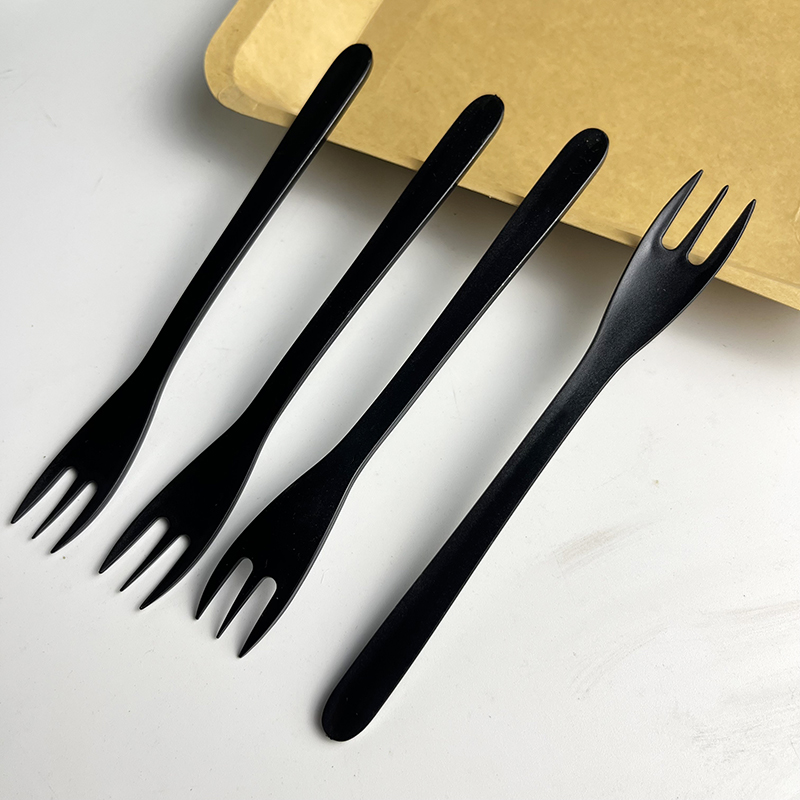 一次性叉子水果叉子单独包装甜品蛋糕叉长柄塑料叉加厚水果茶叉子