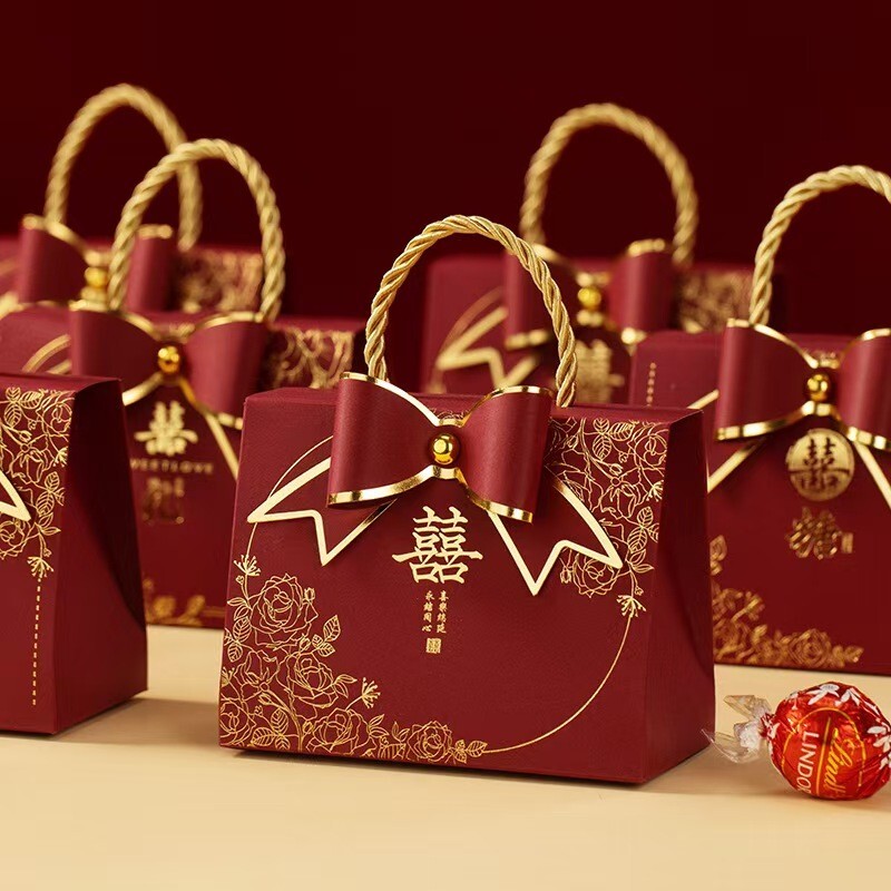 喜糖礼盒高档结婚中式手提款婚礼订婚混合糖果伴手礼糖盒子高级感