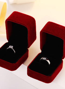 仿真婚戒情侣假钻戒一对结婚对戒钻石求婚婚礼戒指交换仪式用道具