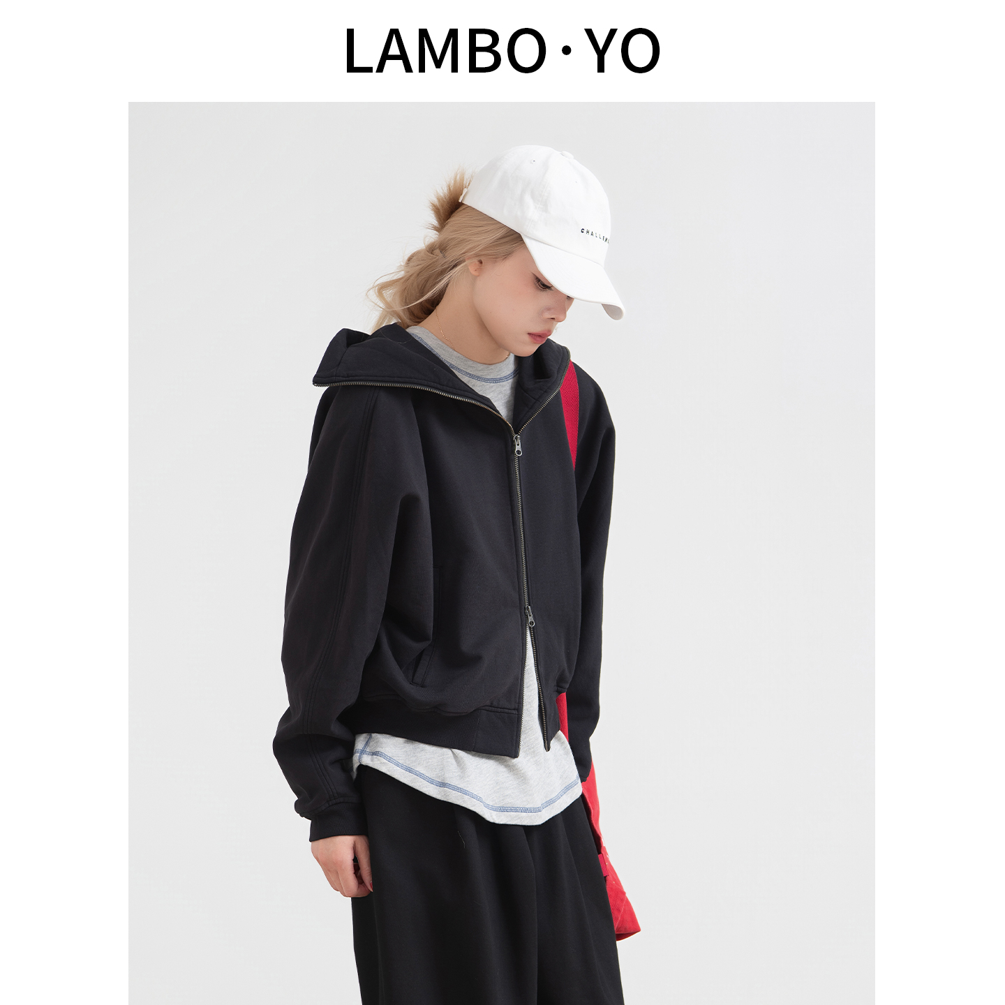 宽松连帽松弛短款卫衣