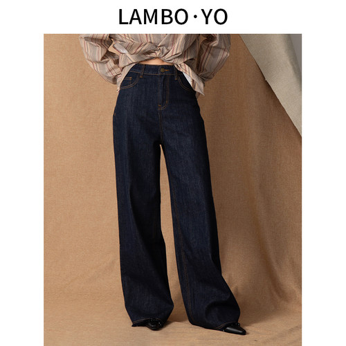 LAMBOYO直筒裤长裤高腰