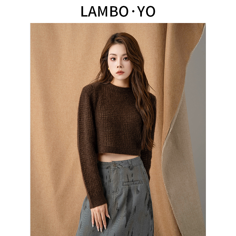 LAMBOYO羊毛套头圆领休闲