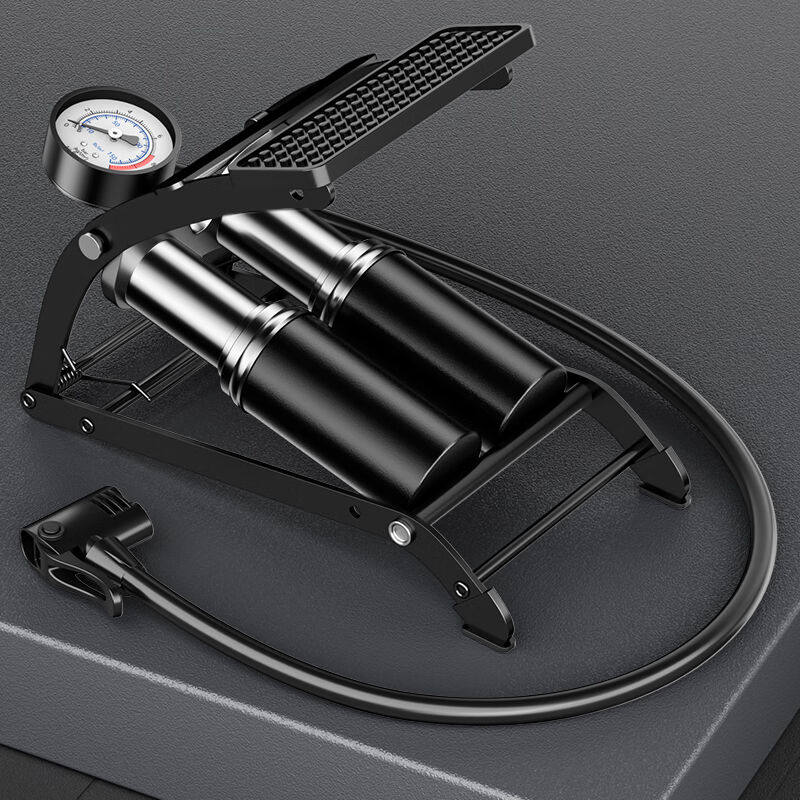 蹬捷车载充气泵自行车电动车打气筒汽车脚踩打气泵车用脚踏充气泵