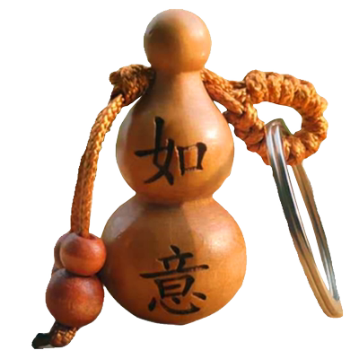 汽车祝福语挂件吉祥小钥匙扣雕刻精男女桃木挂饰葫芦如意新品平安