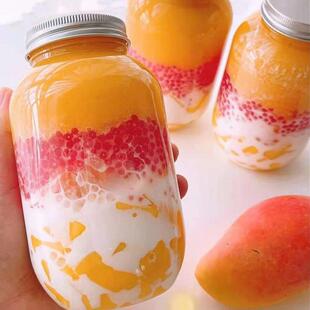 杨枝甘露打包瓶 pet塑料瓶一次性 网红奶茶杯子 饮料瓶饮品打包杯