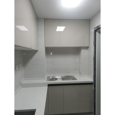 成都石材橱柜定制简装石英石台面防潮钢化门厨房灶台旧房改造定做