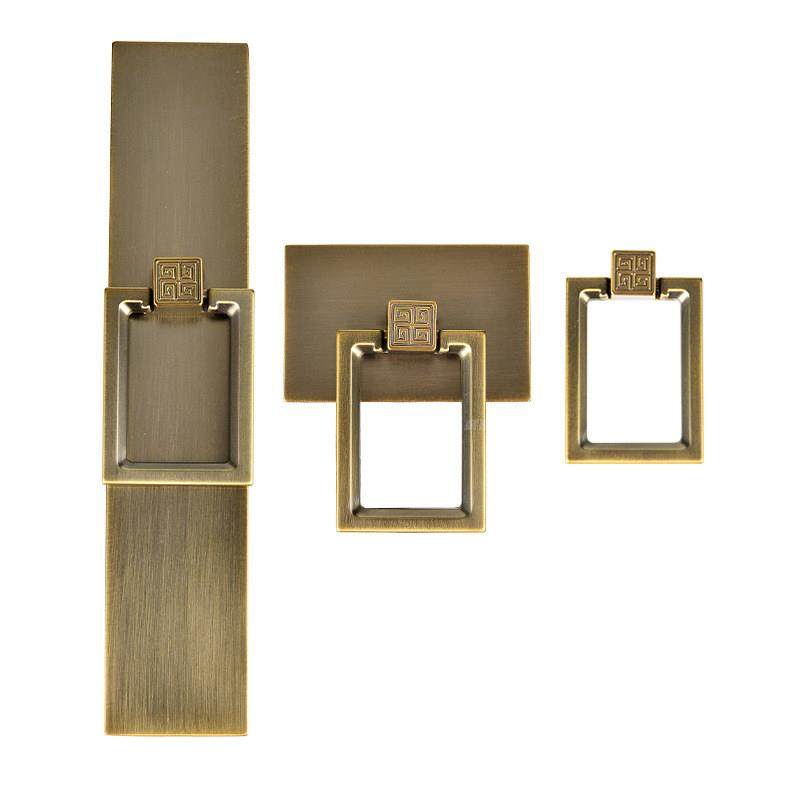 佳更美轻奢仿古回字纹新中式拉手吊坠柜门抽屉古铜色实心家具五金,基础建材,小拉手,淘宝优惠券,粉丝福利购,淘宝优惠卷