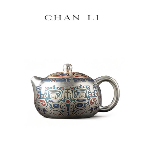 敦煌系列饕餮纹鎏银套装·一壶一杯高档茶具精美礼盒