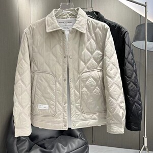 2023秋冬男士时尚修身夹棉保暖百搭外套小香风休闲复古款轻薄男袄