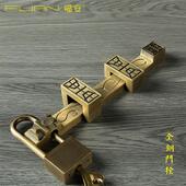 龙头门栓仿古中式 大门插销黄铜门锁插加厚防盗铜插锁门闩铜门栓