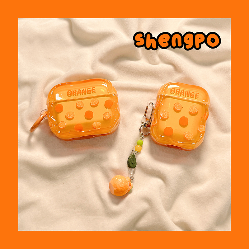 夏日橘子耳机套新款防摔