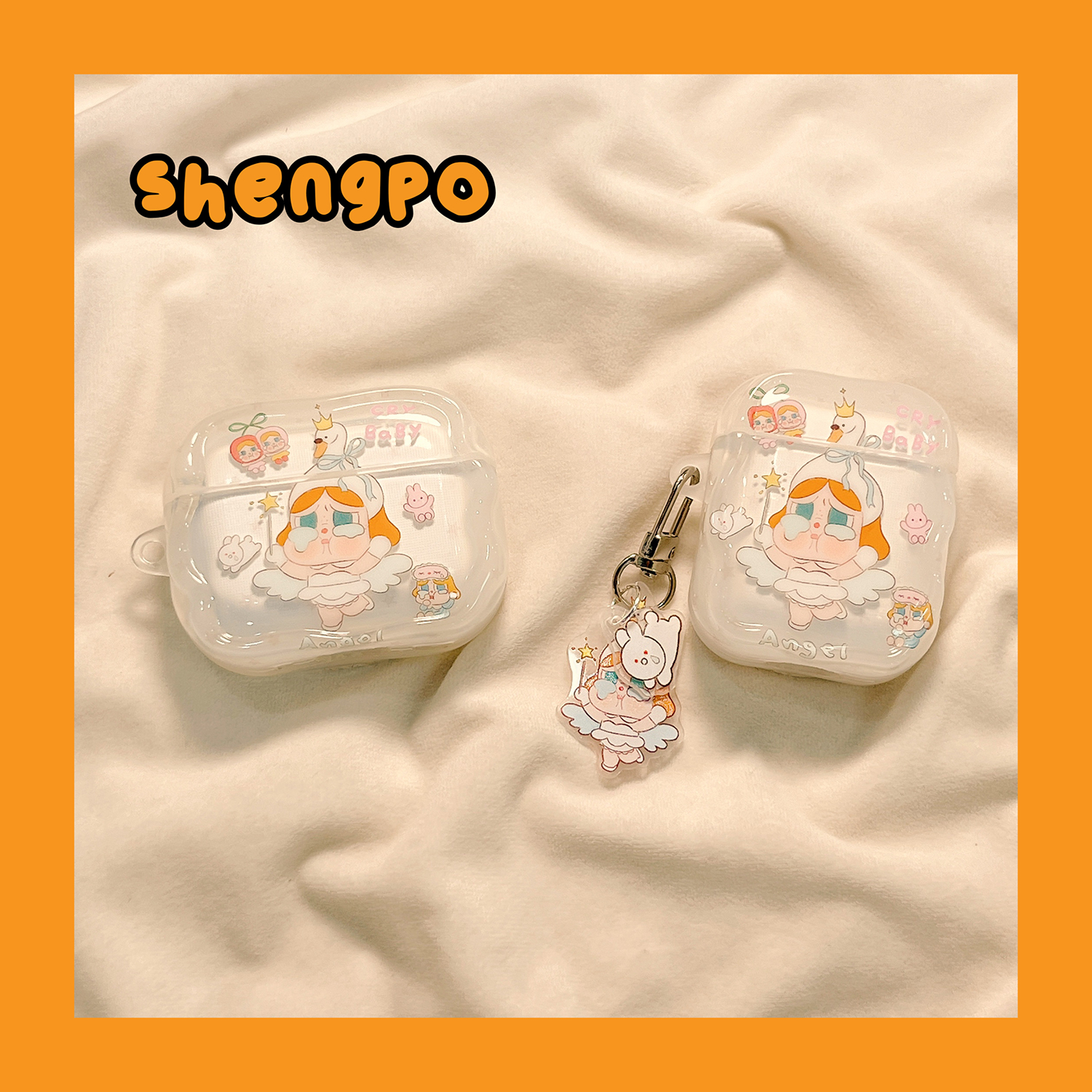 卡通可爱超萌芭蕾舞哭娃适用airpodspro3苹果无线蓝牙耳机壳airpods4新款airpods1/2代女防摔三代pro2保护套