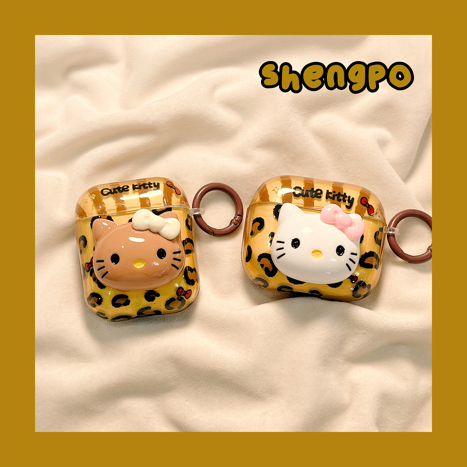 立体豹纹可爱hellokitty耳机套