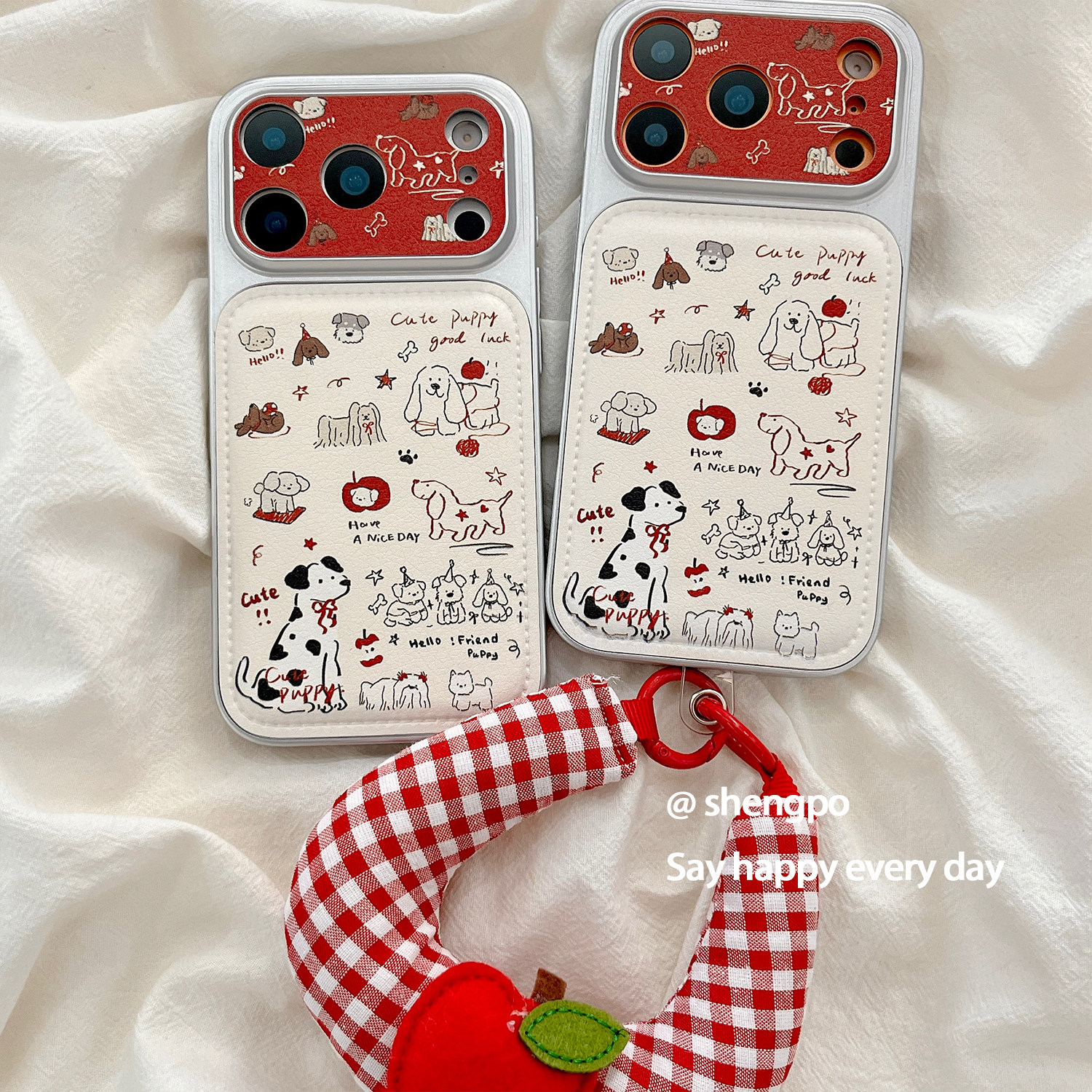 涂鸦线条卡通可爱小狗适用iPhone17promax手机壳17苹果16promax防摔带挂绳14pro新款女15pro硅胶14保护套皮质,3C数码配件,手机保护套/壳,淘宝优惠券,粉丝福利购,淘宝优惠卷