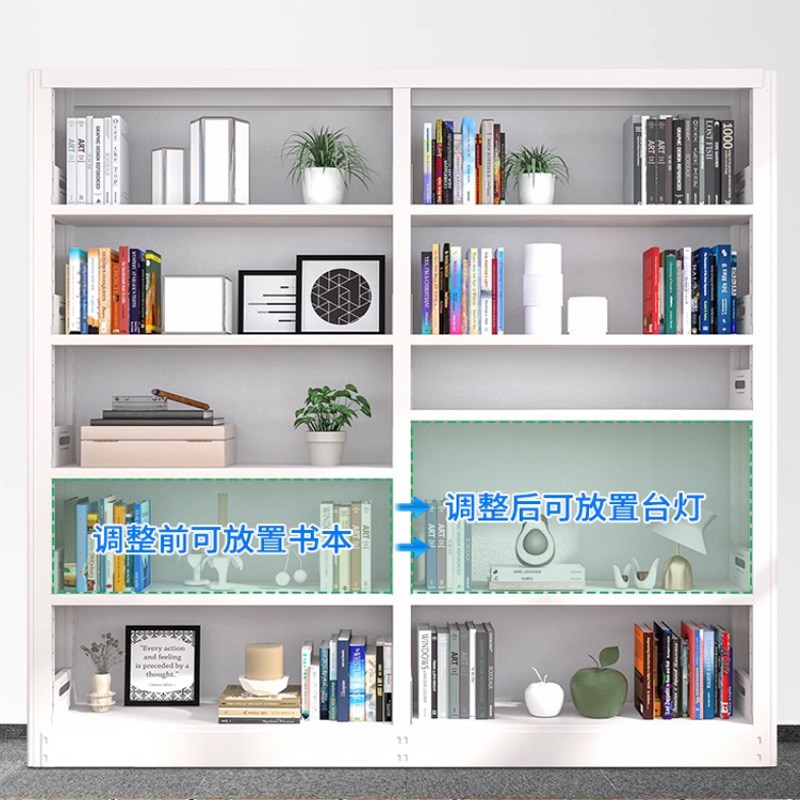 图书馆书架钢制学校阅览室专用书架简易多层资料架办公落地档案架