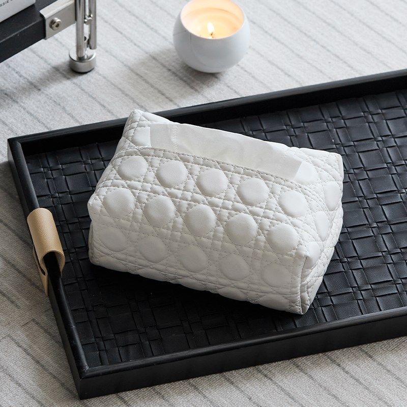 精选米立风物高级感藤格纹皮革立体纸抽盒桌面家用客厅高档轻奢纸,收纳整理,纸巾盒,淘宝优惠券,粉丝福利购,淘宝优惠卷