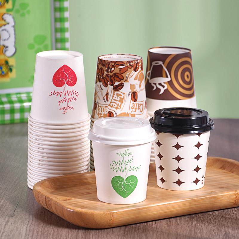一次性纸杯子加厚加硬6oz办公商用咖啡纸杯小口杯水杯150毫升包邮