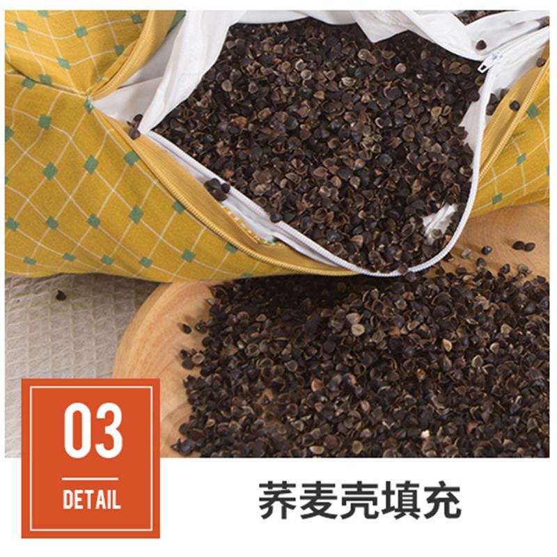 颈椎枕荞麦圆枕头护颈椎助睡眠全棉枕套圆柱糖果枕睡觉专用抱枕
